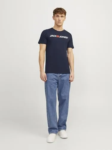 JACK & JONES ▫️ Camisola para homem com logótipo Jjecorp, manga curta, gola redonda, Noos PS, tamanho 3XL 5