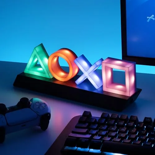Paladone ▫️ Luz Iconos PlayStation - Candeeiro Oficial com 3 Modos, Decoração para Gamer que Reage ao Som 2