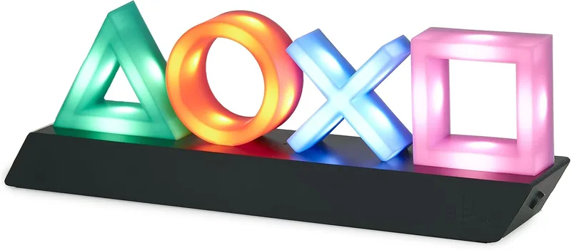 Paladone ▫️ Luz Iconos PlayStation - Candeeiro Oficial com 3 Modos, Decoração para Gamer que Reage ao Som