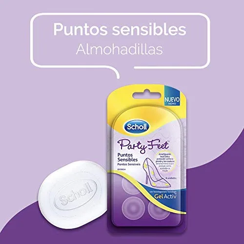 Dr. Scholl's ▫️ Party Feet, almofadas protetoras para pontos sensíveis com tecnologia Gel Activ, adaptáveis a todo o tipo de calçado, 6 almofadas, 6 unidades, 1 2