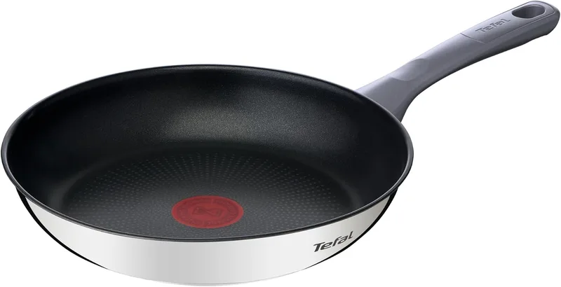 Tefal ▫️ Daily Cook - Frigideira de 24 cm, adequada para indução, antiaderente, revestimento de titânio, Thermo-signal, adequada para a máquina de lavar louça e para o forno, aço inoxidável