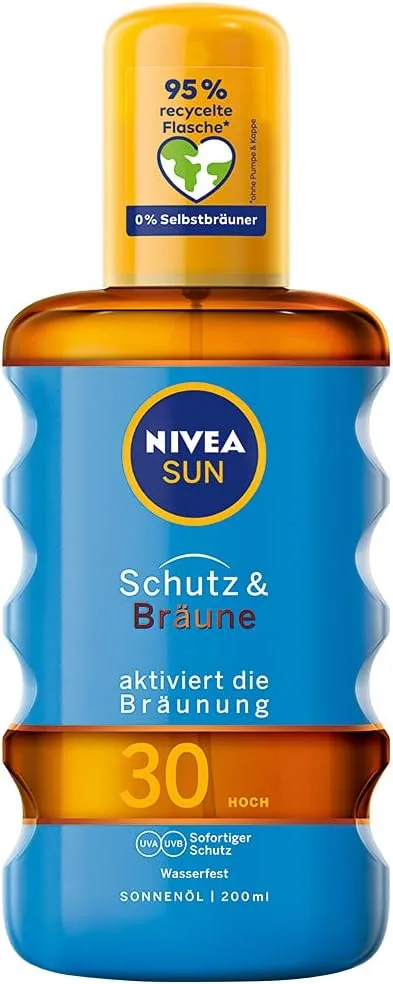 Beiersdorf ▫️ Nivea Sun aplicador em aerossol, Fator de Proteção Solar 30, pulverizador, proteção e bronzeamento, 200 ml