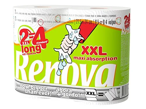 RENOVA ▫️ Rolo de Cozinha Duplo Decorado - 12 embalagens de 2 rolos - Total: 24 rolos 2