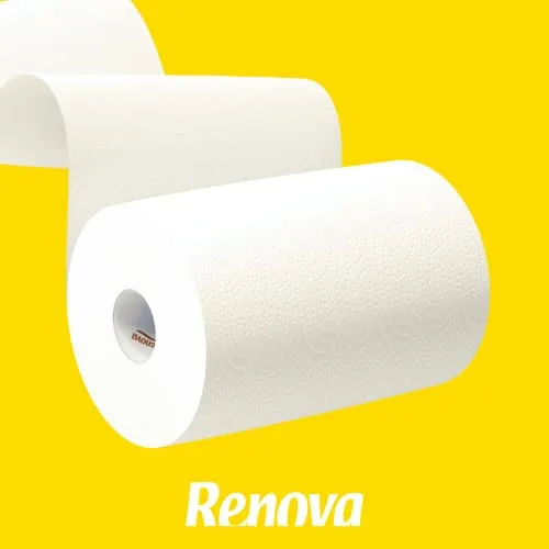 RENOVA ▫️ Rolo de Cozinha Duplo Decorado - 12 embalagens de 2 rolos - Total: 24 rolos 3