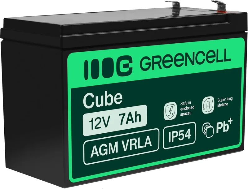 Green Cell ▫️ Bateria de chumbo AGM 12 V 7 Ah VRLA para caixas e balanças