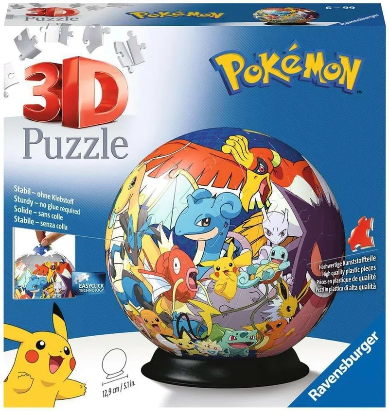 Ravensburger - Puzzle Pokémon 3D para crianças | Puzzle Pokémon para crianças a partir dos 6 anos | Puzzles modelo montado com 73 peças | Puzzles 3D para crianças