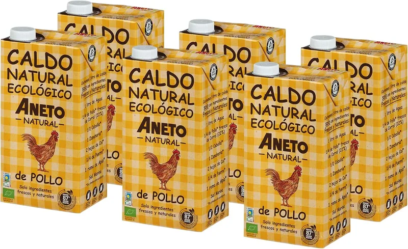 Aneto ▫️ 100% Natural - Caldo de Galinha Biológico - caixa de 6 unidades de 1L