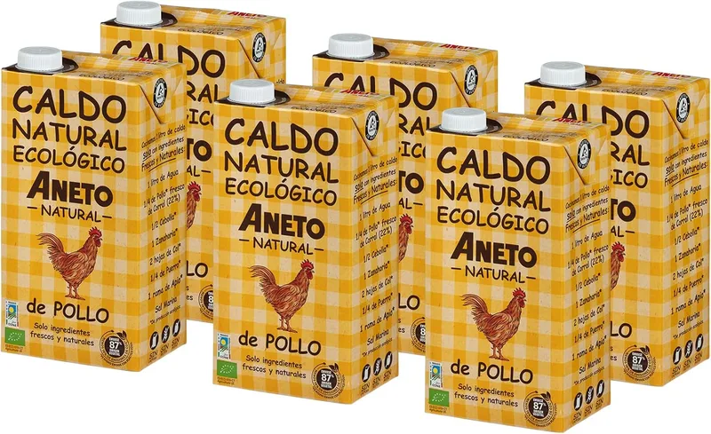 Aneto ▫️ 100% Natural - Caldo de Galinha Biológico - caixa de 6 unidades de 1 L