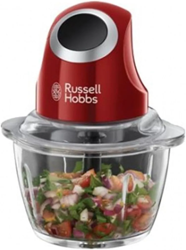 Russell Hobbs ▫️ Desire - Picador de alimentos (picador elétrico, 200 W, lâminas em aço inoxidável, vermelho, sem BPA) - ref. 24660-56