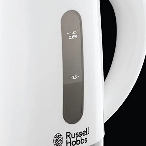 Russell Hobbs ▫️ Fervedor Elétrico de Água Travel - 0,85 litros, 1000 W, Fervedor de viagem, 2 chávenas e colheres, filtro removível, indicador do nível de água, plástico, branco - 23840-70 4