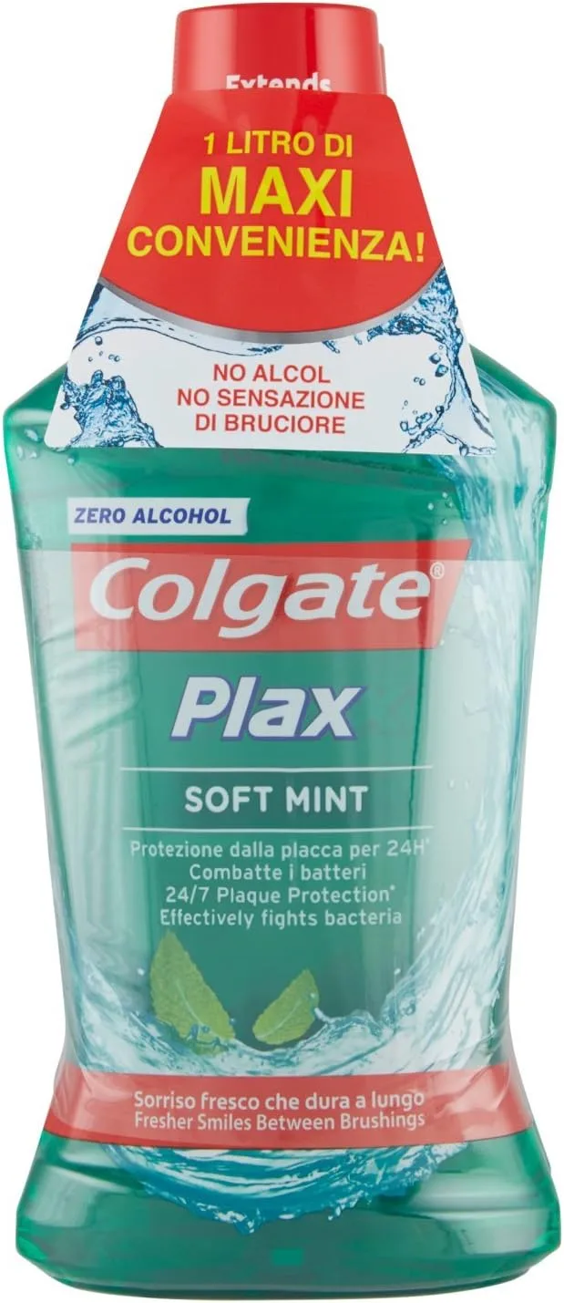 Colgate ▫️ Enxaguante Bucal Plax Soft Mint Sem Álcool, 2 unidades de 500 ml