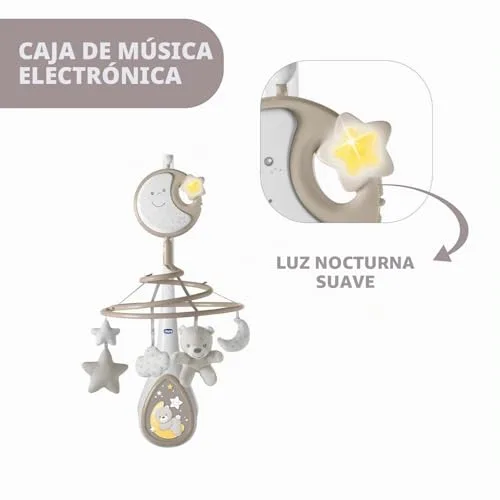 Chicco ▫️ Next2Dreams Móbil Carrossel para Bebé - 3 em 1, compatível com o berço Next2Me ou mini-berços para dormir junto dos pais/viagem, efeitos sonoros, projetor de luz noturna e música clássica, a partir dos 0 meses, cinzento 5