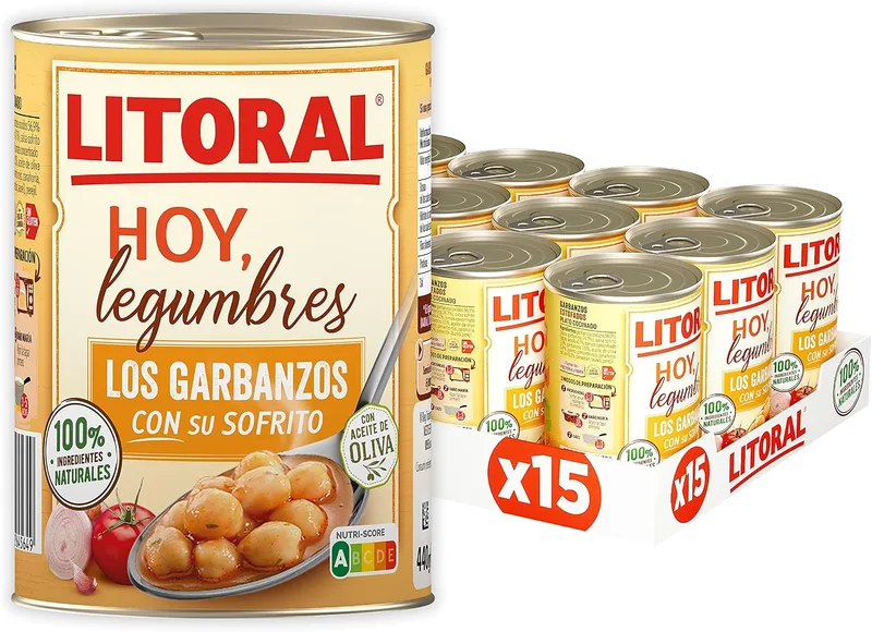 Litoral ▫️ Hoy Legumes Grão-de-bico com refogado, embalagem de 15 x 440 g