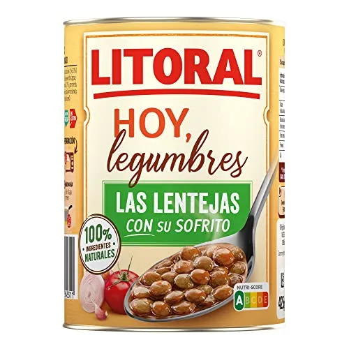 Litoral ▫️ Hoy Legumes Lentilhas com refogado - Prato Pront-a-comer sem glúten - Embalagem de 15 x 425 g - Total: 6,375 kg 3