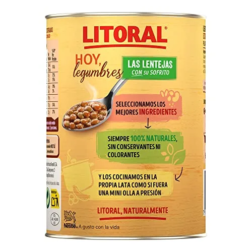 Litoral ▫️ Hoy Legumes Lentilhas com refogado - Prato Pront-a-comer sem glúten - Embalagem de 15 x 425 g - Total: 6,375 kg 5