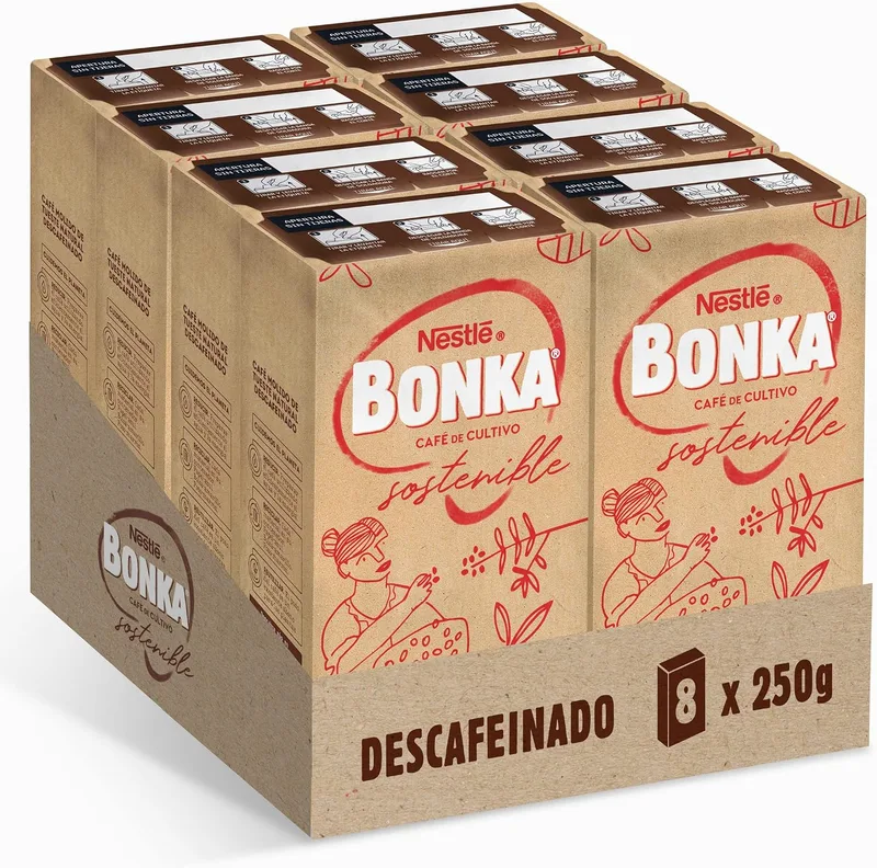Bonka ▫️ Café Moído Descafeinado 250 g - 8 embalagens