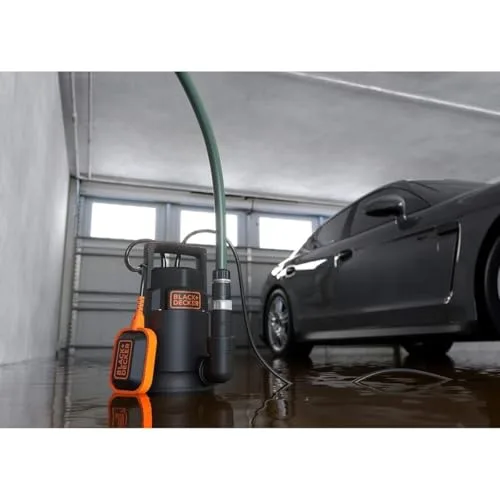 Black+Decker ▫️ Bomba submersível BXUP750PTE para águas limpas e sujas (750 W, caudal máx. 13 000 l/h, altura manométrica máx. 8 m) Preto 3