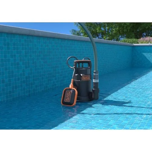 Black+Decker ▫️ Bomba submersível BXUP750PTE para águas limpas e sujas (750 W, caudal máx. 13 000 l/h, altura manométrica máx. 8 m) Preto 4