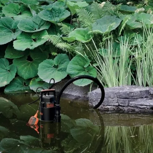 Black+Decker ▫️ Bomba submersível BXUP750PTE para águas limpas e sujas (750 W, caudal máx. 13 000 l/h, altura manométrica máx. 8 m) Preto 6