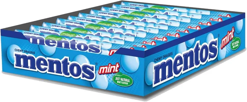 Mentos ▫️ Menta, Caramelo para Mastigar - 20 unidades de 38 g (Total: 760 g)
