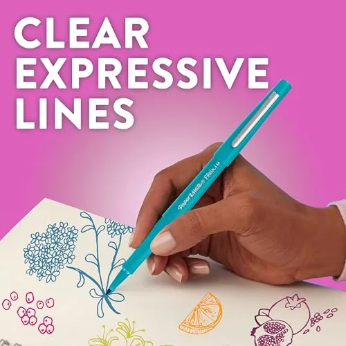 Paper Mate ▫️ Marcador Flair, ponta média de 1,1 mm, cores «Tropical», embalagem de 6 5