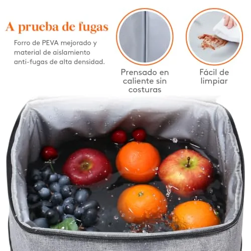 Lifewit ▫️ Mochila térmica de 24 L (30 latas), mochilas térmicas portáteis isotérmicas, bolsa térmica impermeável para alimentos, bolsa térmica para praia, piquenique, campismo, viagens e trabalho, cinzenta 3