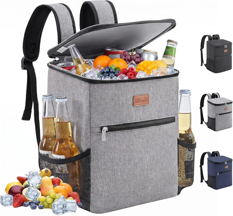 Lifewit ▫️ Mochila térmica de 24 L (30 latas), mochilas térmicas portáteis isotérmicas, bolsa térmica impermeável para alimentos, bolsa térmica para praia, piquenique, campismo, viagens e trabalho, cinzenta