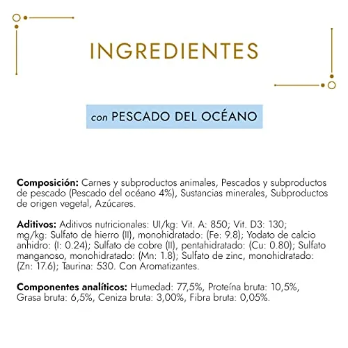 Gourmet ▫️ Gold Mousse, Comida húmida para gatos adultos, Mousse de peixe do oceano, Embalagem com 24 latas de 85 g 3