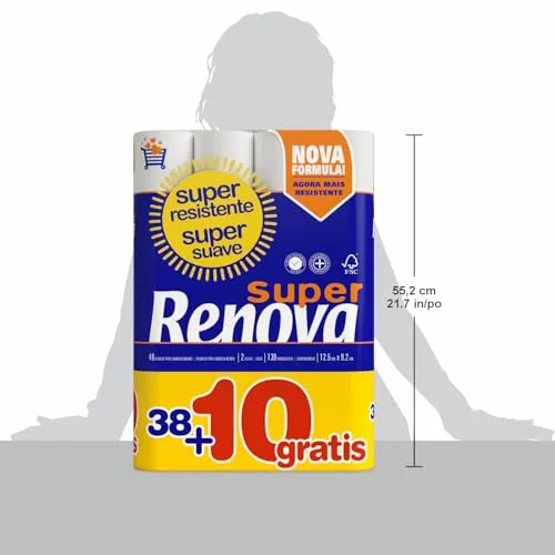 RENOVA ▫️ Papel Higiénico Branco - 38+10 unidades 5