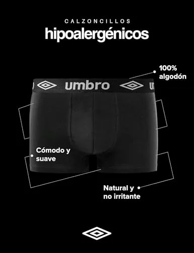 Umbro ▫️ Cuecas Boxer para Homem 100% Algodão, Roupa Interior para Homem, Sustentável, Natural (Conjunto de 5) 2