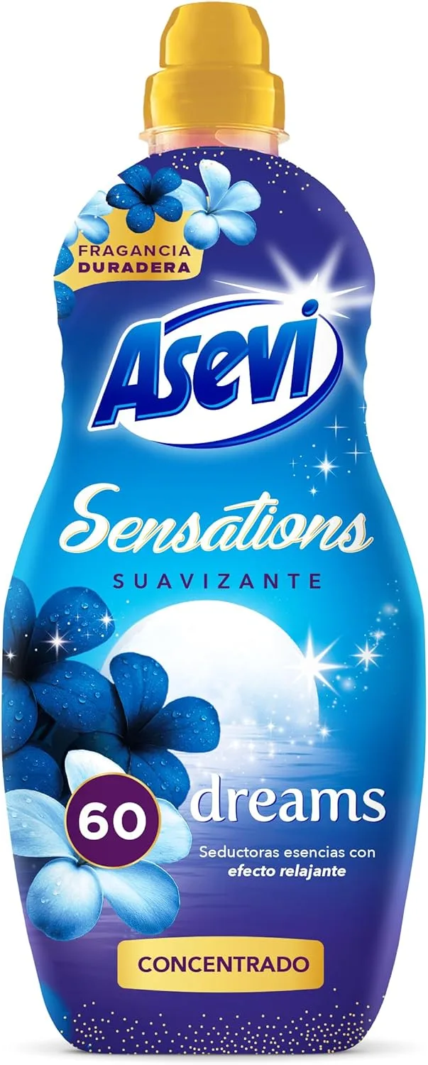 Asevi ▫️ Amaciador de Roupa Sensations Dreams - Amaciador concentrado para máquina de lavar com efeito relaxante para dormir - Essências naturais - Suavidade duradoura para todos os tipos de tecidos - 60 lavagens