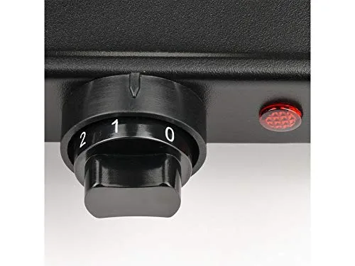 Girmi ▫️ PE26 Fogão elétrico, 1500 W, 5 níveis de temperatura, placa de ferro fundido, luz de funcionamento, preto 4