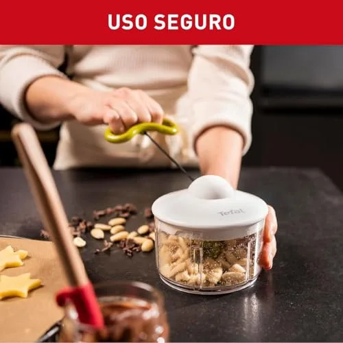 Tefal ▫️ 5 Segundos - Picador Manual 500 ml | 2 lâminas independentes, picado grosso, médio e fino, base antiderrapante, sem eletricidade, rápido e seguro, legumes, cebola, frutos secos 2