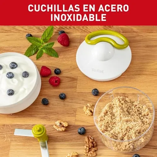 Tefal ▫️ 5 Segundos - Picador Manual 500 ml | 2 lâminas independentes, picado grosso, médio e fino, base antiderrapante, sem eletricidade, rápido e seguro, legumes, cebola, frutos secos 4