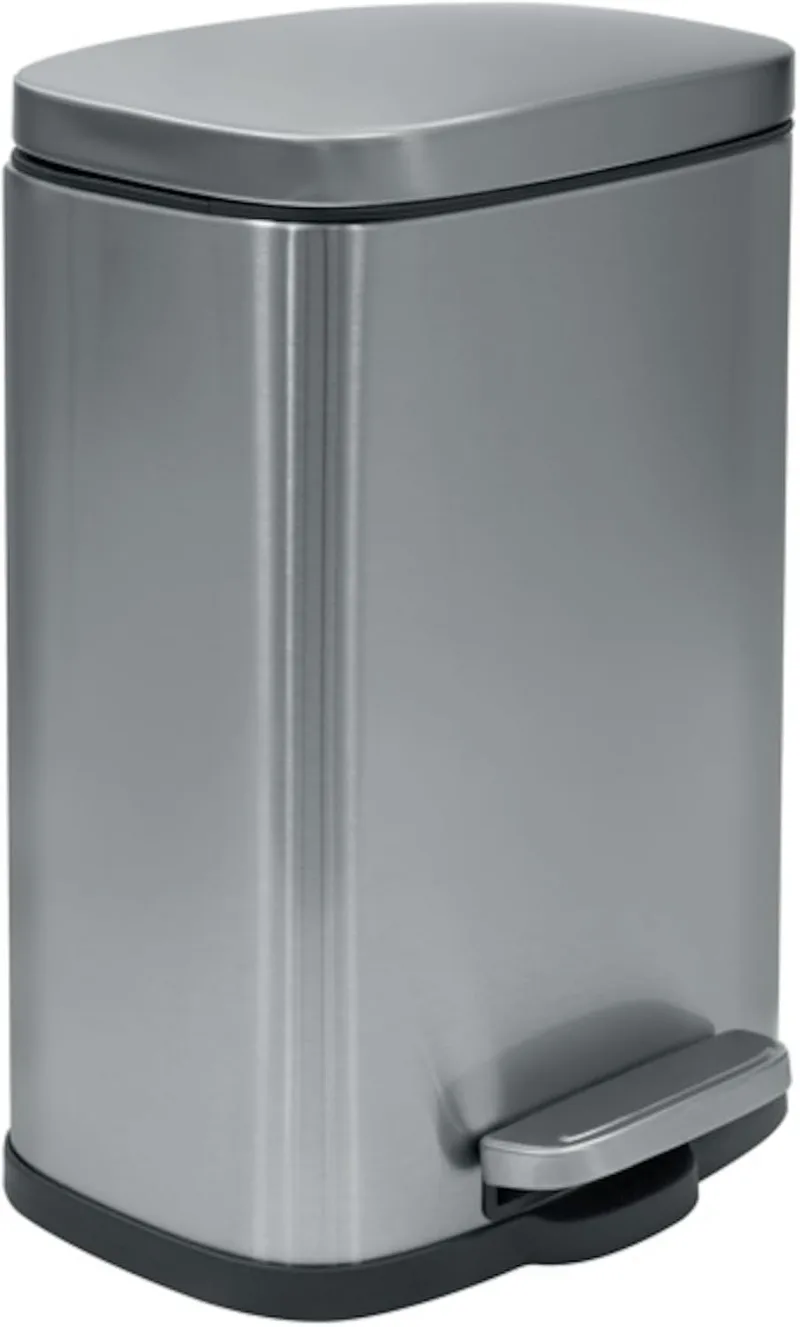Spirella ▫️ AKIRA Caixote do lixo com pedal para casa de banho - Aço inoxidável - Silencioso e fácil de fechar - Prata acetinada - 5 litros