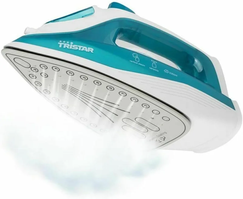Tristar ▫️ Ferro a vapor ST-8300, pressão contínua 16 g/min, função de auto-limpeza, placa de cerâmica, 2000 Watt