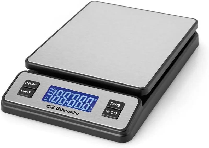 Orbegozo ▫️ PC 3100, Balança de cozinha digital, grande capacidade até 40 kg, superfície em aço inoxidável, precisão de 2 g, ecrã LCD, ligação USB