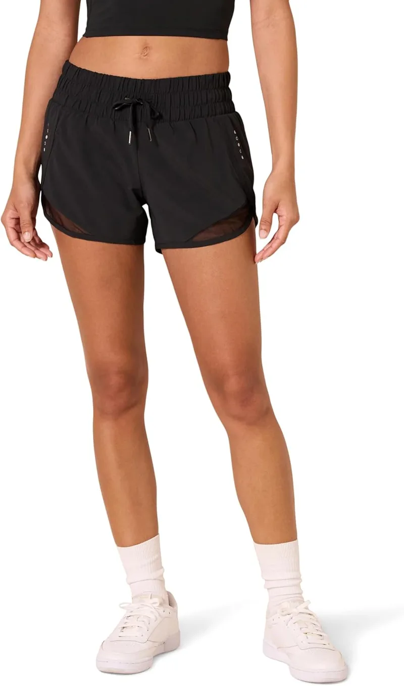 Amazon Essentials ▫️ Calções desportivos para mulher, de corte normal, com cintura franzida e tecido leve
