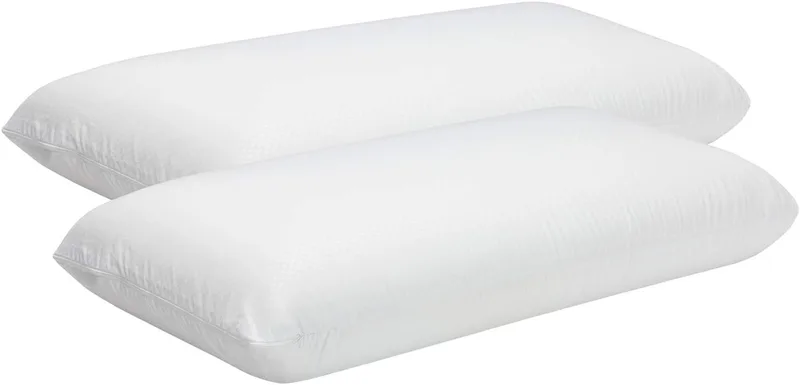 PIKOLIN ▫️ Home - Almofada viscoelástica de 60 cm (2 unidades), tipo hotel - Adaptação ao pescoço, hipoalergénica, firmeza elevada, para dormir de lado, capa dupla, respirável e macia | Conjunto de 2 unidades | Espuma viscoelástica | Firmeza elevada 11 cm | Capa dupla com fecho de correr | Oeko-Tex