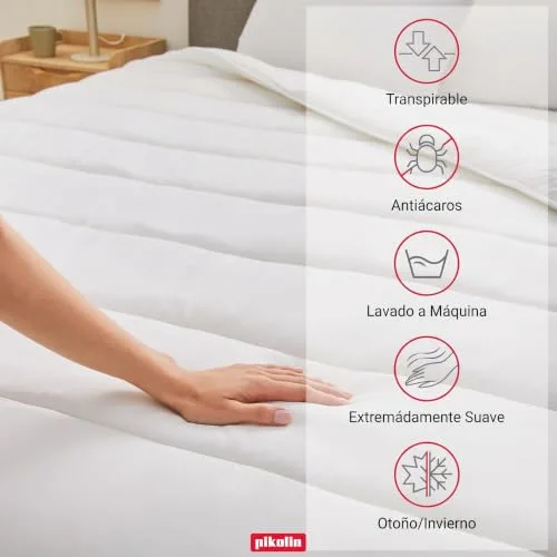 PIKOLIN ▫️ Edredão para cama 80/90, 140 x 200 cm, 300 g, antiácaros, Oeko-Tex 4