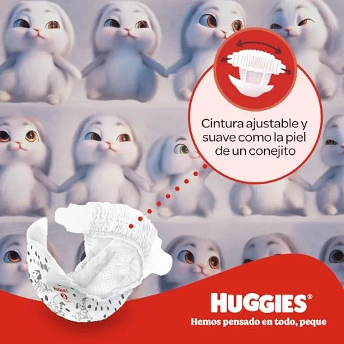 HUGGIES ▫️ Little Movers – Fraldas para bebé com motivos da Disney, Tamanho 3 (4-9 kg), Conforto para a pele 24 horas por dia, 7 dias por semana, 3 embalagens de 56 unidades, total de 168 fraldas 6