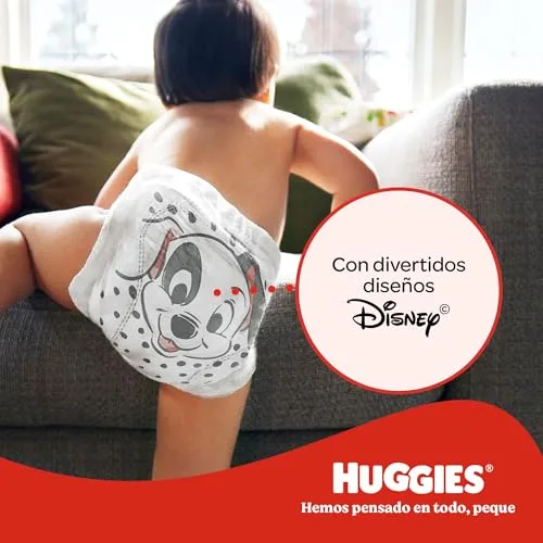 HUGGIES ▫️ Little Movers – Fraldas para bebé com motivos da Disney, Tamanho 3 (4-9 kg), Conforto para a pele 24 horas por dia, 7 dias por semana, 3 embalagens de 56 unidades, total de 168 fraldas 7