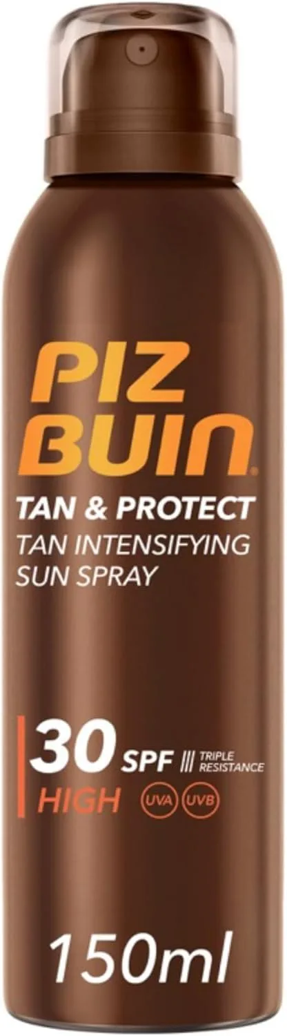 Piz Buin ▫️ Protetor Solar em Spray SPF30, Acelerador de Bronzeado de Alta Proteção Tan & Protect, com Vitamina E e Proteção UVA/UVB, 150 ml
