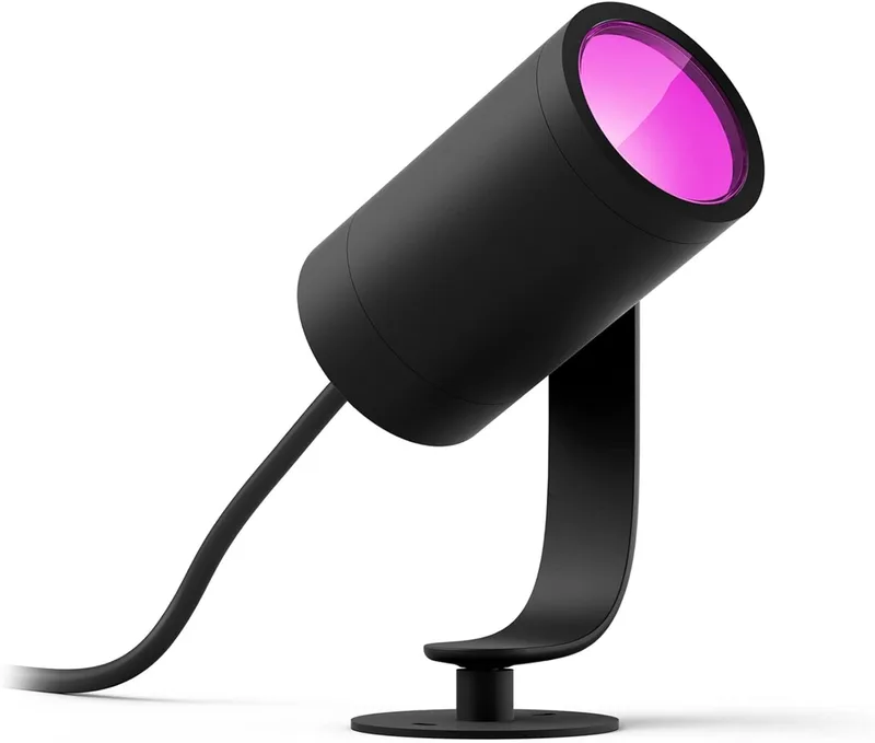 Philips Hue - Projetor LED inteligente para exterior Hue Lily, luz LED inteligente branca e luzes coloridas, compatível com Alexa e Google Home, preto (extensão)