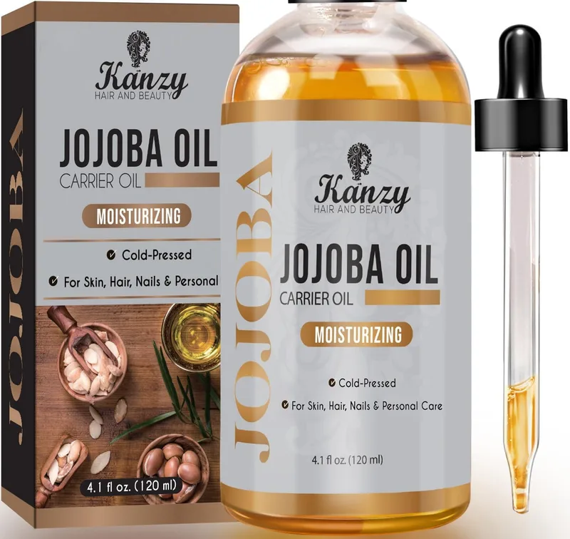 KANZY HAIR AND BEAUTY ▫️ Kanzy Jojoba Oil 120ml Cold Pressed Vegan Moisturising Oil for Hair, Face, Cuticles, Body and Nails Jojoba Oil Hexane Free