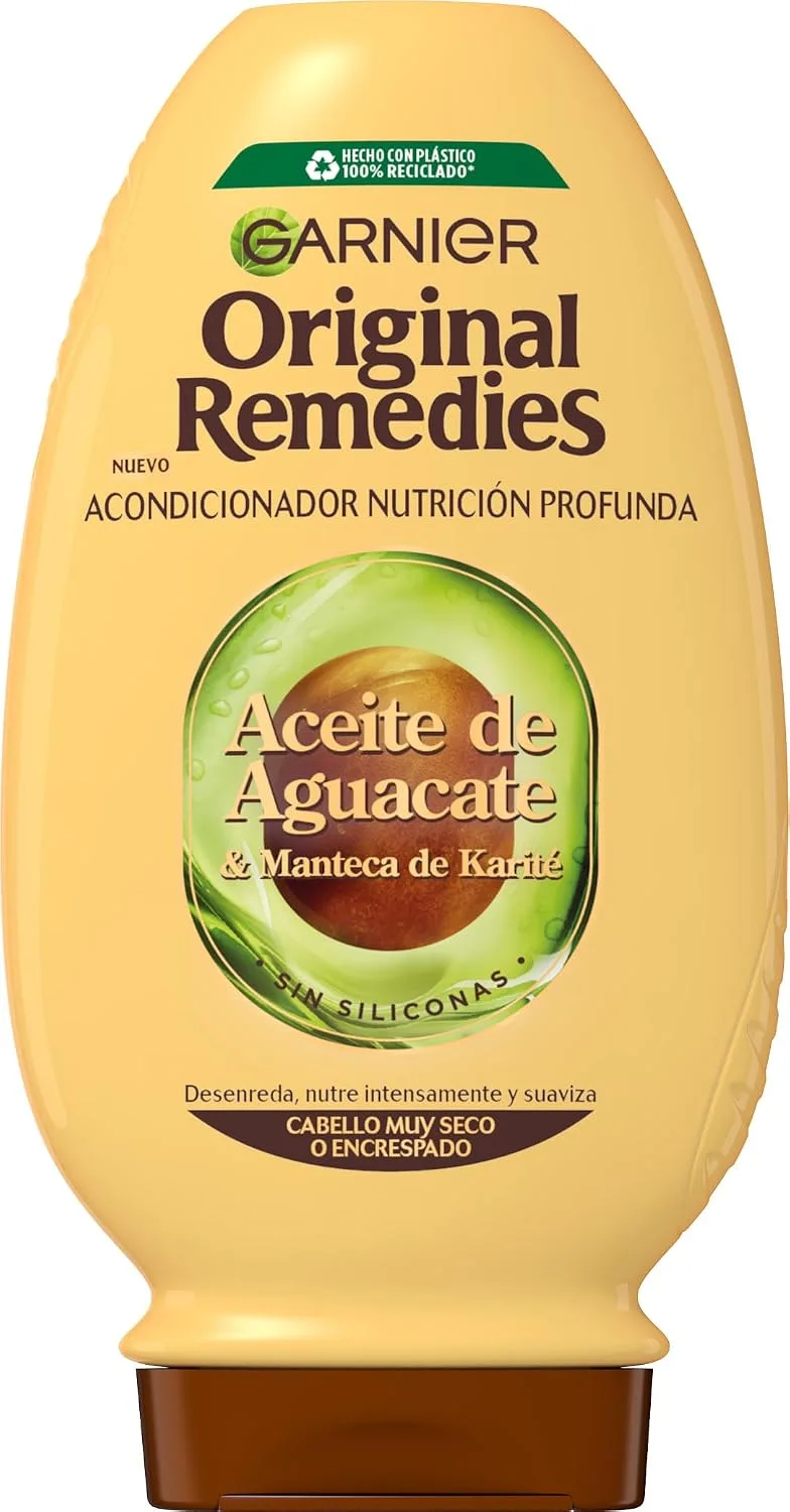 Garnier ▫️ Original Remedies Óleo de abacate e manteiga de karité Condicionador para cabelo rebelde e crespo 250 ml