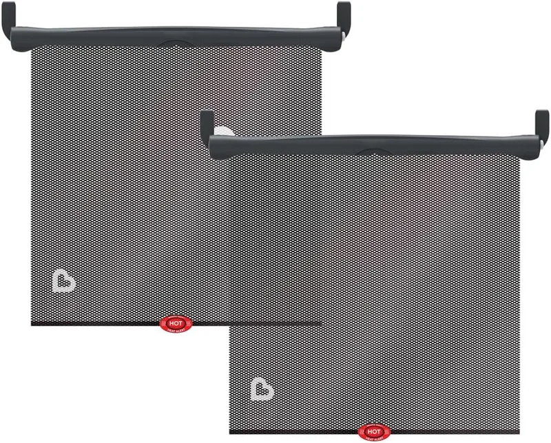 Munchkin ▫️ Para-sol para automóvel conjunto de 2 pára-sóis para janelas laterais, cortina de rolo com proteção UV para bebés e crianças, amovível, indicador de calor, acessório para automóvel