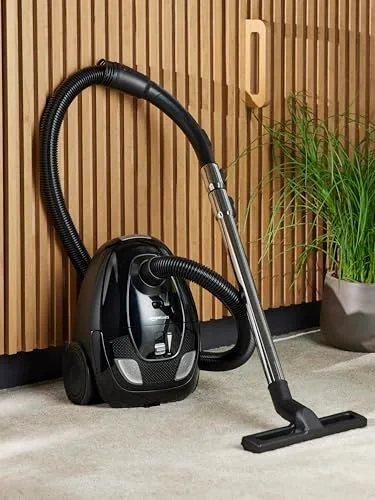 Amazon Basics ▫️ Aspirador potente com saco, para pisos duros e alcatifas, filtro HEPA, compacto e leve, 700 W, 1,5 l (UE), Preto 2