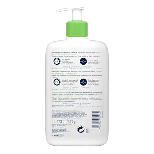 CeraVe ▫️ Hydrating Cleanser, Gel de limpeza hidratante em creme, 473 ml 2
