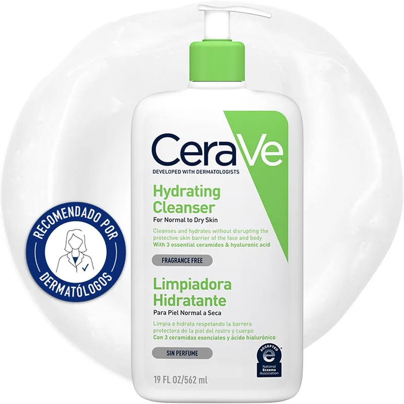 CeraVe ▫️ Hydrating Cleanser, Gel de limpeza hidratante em creme, 473 ml